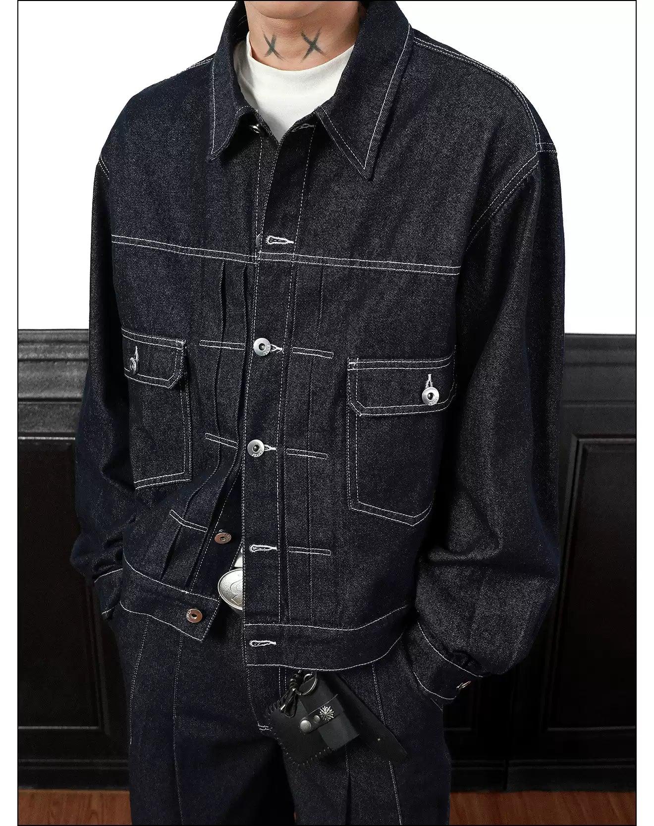 Stitched Lines Denim Jacket