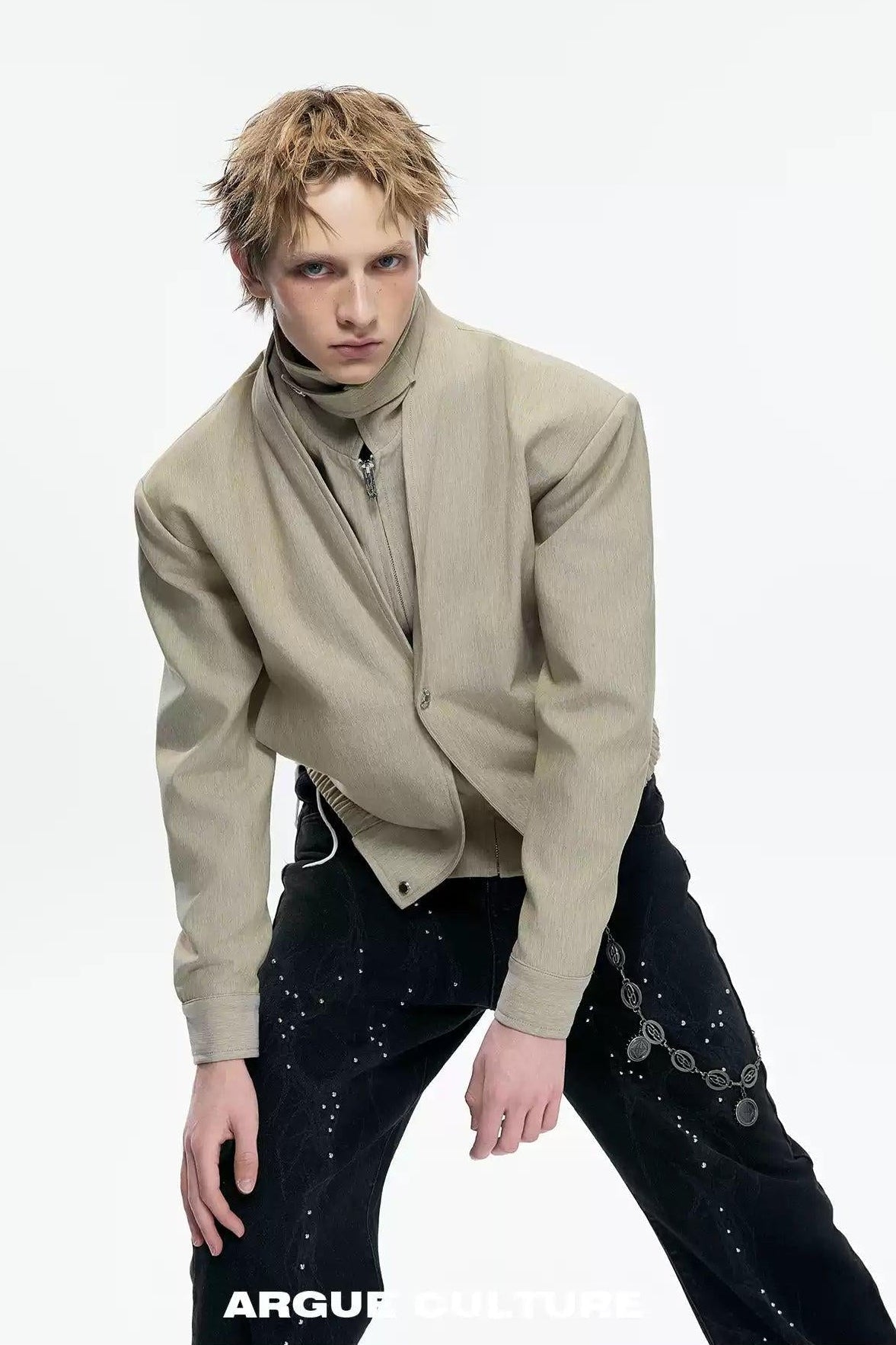Detachable Layer Ruched Hem Jacket