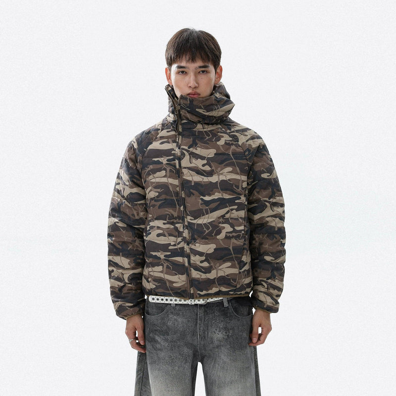 Camo Hooded Down Jacket