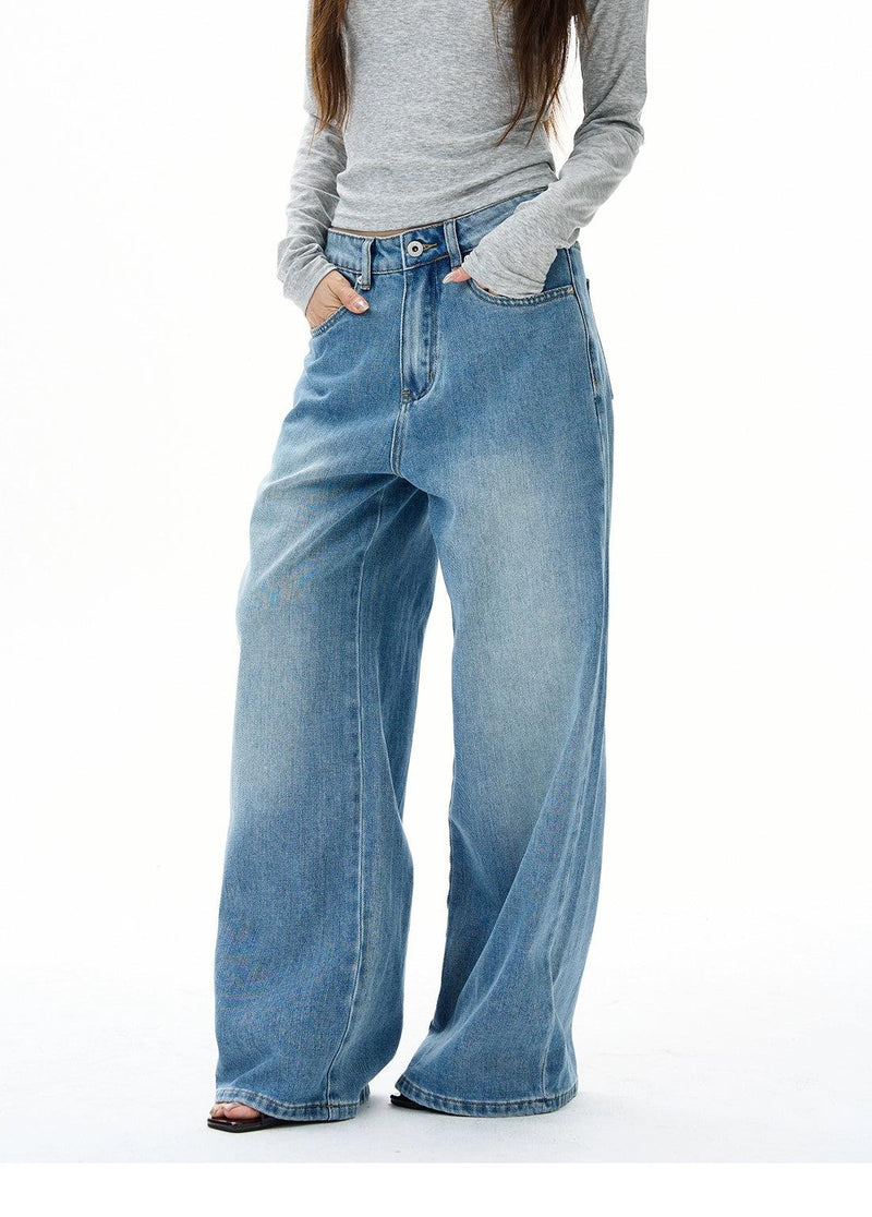 Washed & Faded Straight Fit Jeans