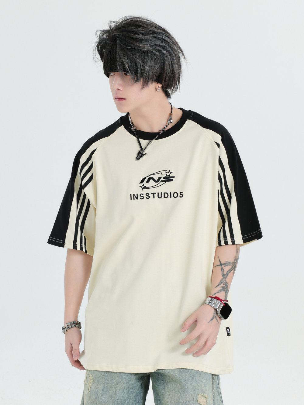 Three-Bar Logo Embroidery T-Shirt