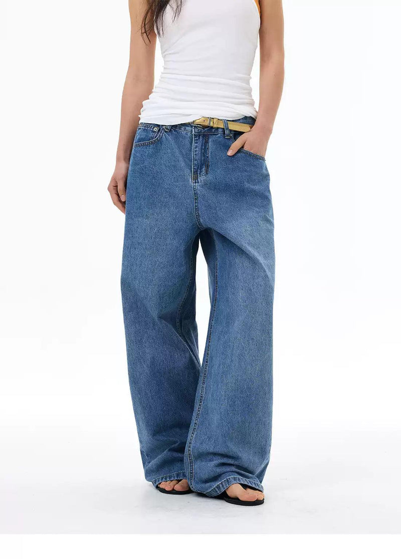 Washed Straight Leg Jeans