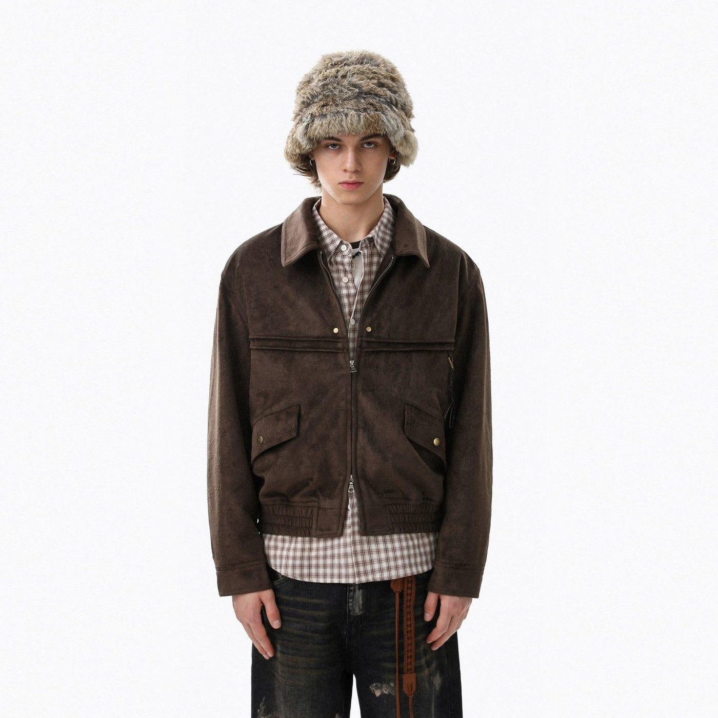 Double Zip Solid Color Jacket