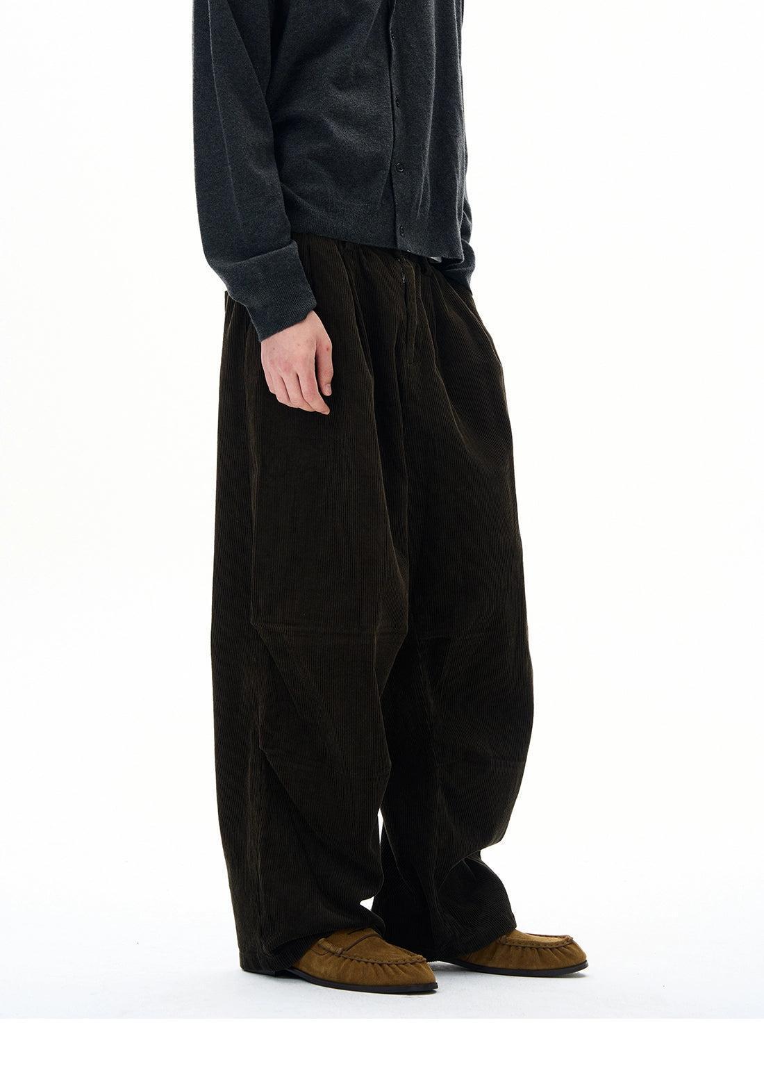 Fold Pleated Corduroy Pants