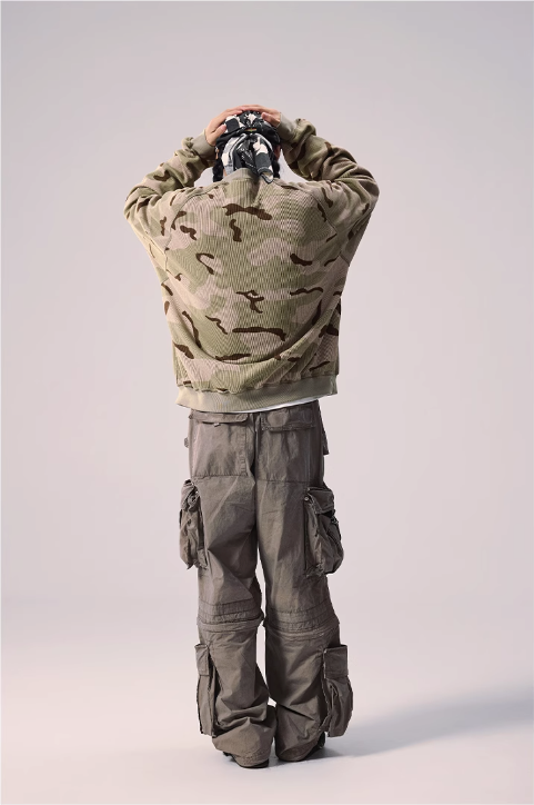 Casual Reversible Camo Crewneck