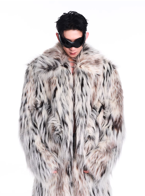 Furry Leopard Jacket & Side Pocket Pants Set