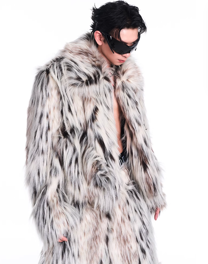 Furry Leopard Jacket & Side Pocket Pants Set