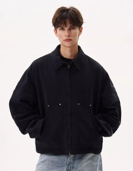 Distressed Big Pockets Boxy Jacket