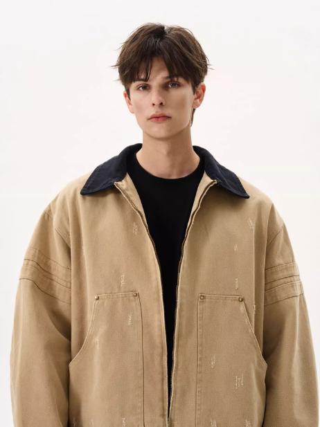 Distressed Big Pockets Boxy Jacket