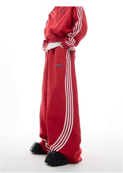 Four-Bar Athletic Jacket & Loose Pants Set