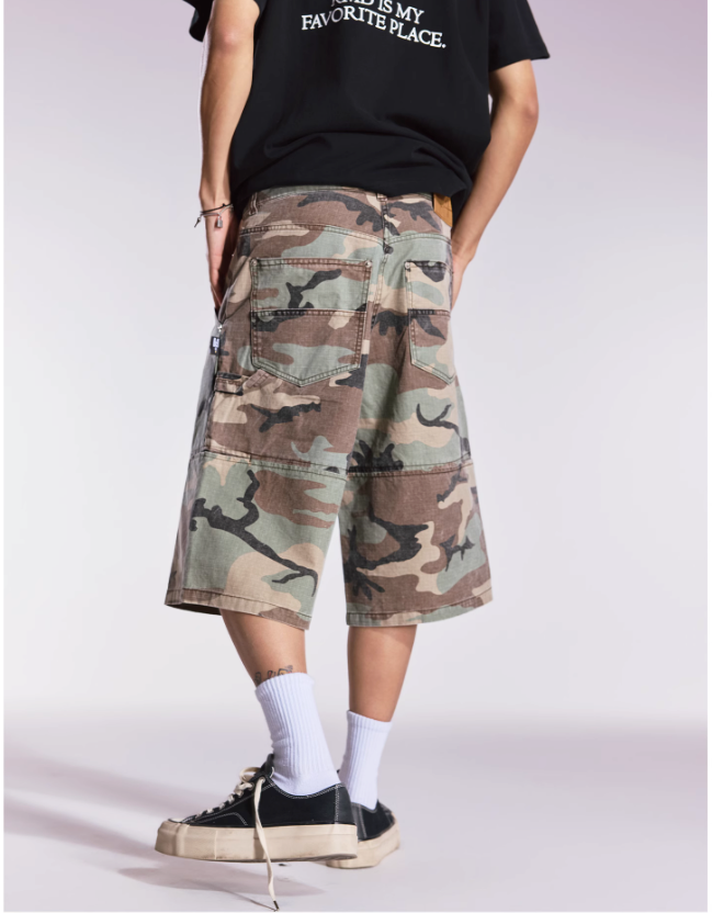 Structured Camo Cargo Shorts