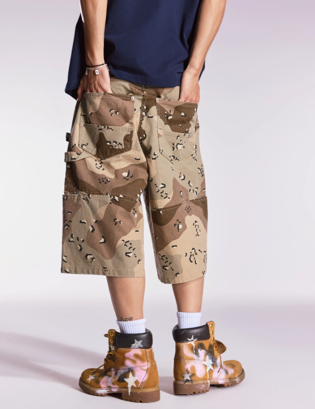 Structured Camo Cargo Shorts