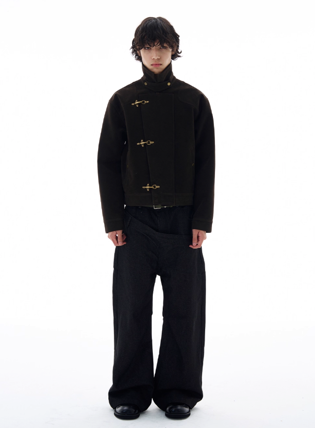 Micro Suede Fireman Clasp Jacket