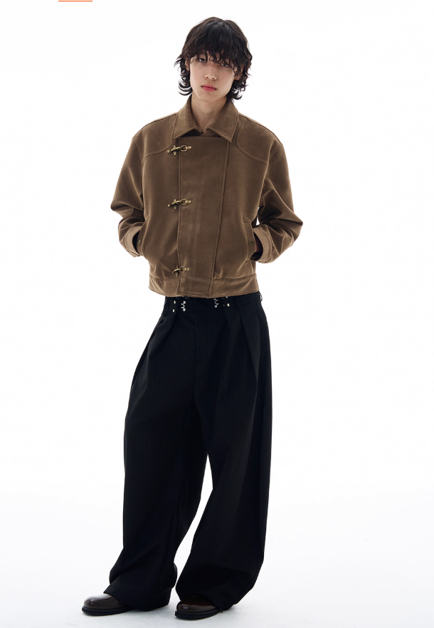 Micro Suede Fireman Clasp Jacket