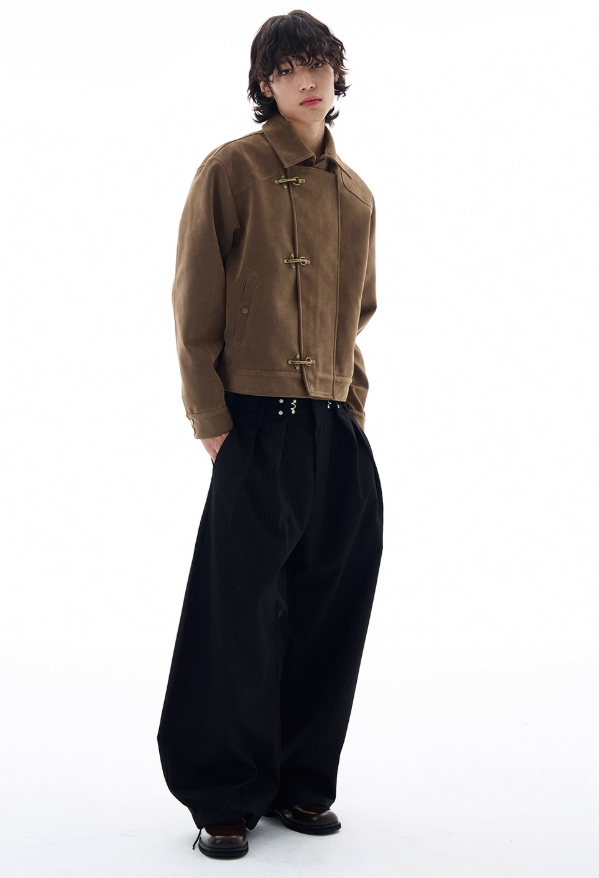 Micro Suede Fireman Clasp Jacket