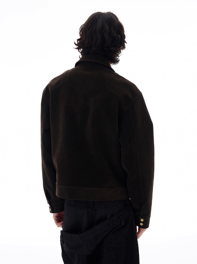 Micro Suede Fireman Clasp Jacket