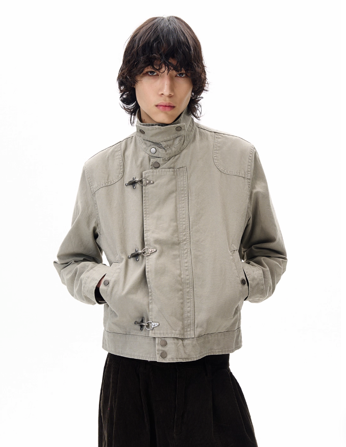 Structured Fireman Clasp Short Jacket