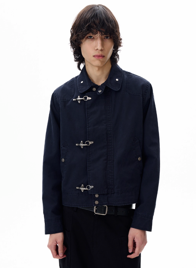 Structured Fireman Clasp Short Jacket
