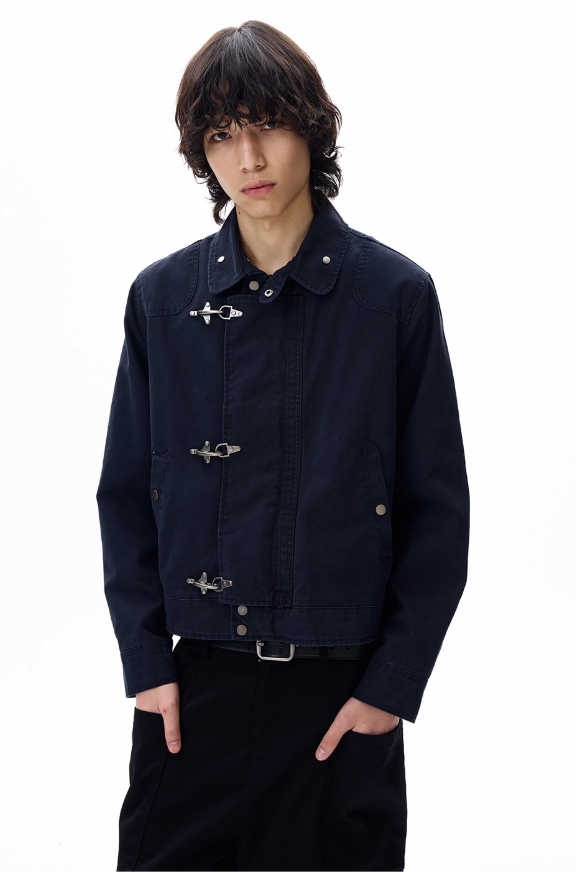 Structured Fireman Clasp Short Jacket