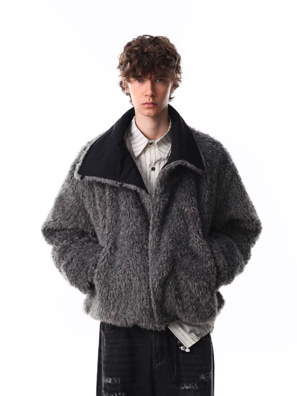 Reversible Faux Fur Lined Buttoned Jacket