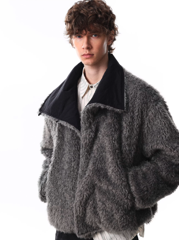 Reversible Faux Fur Lined Buttoned Jacket