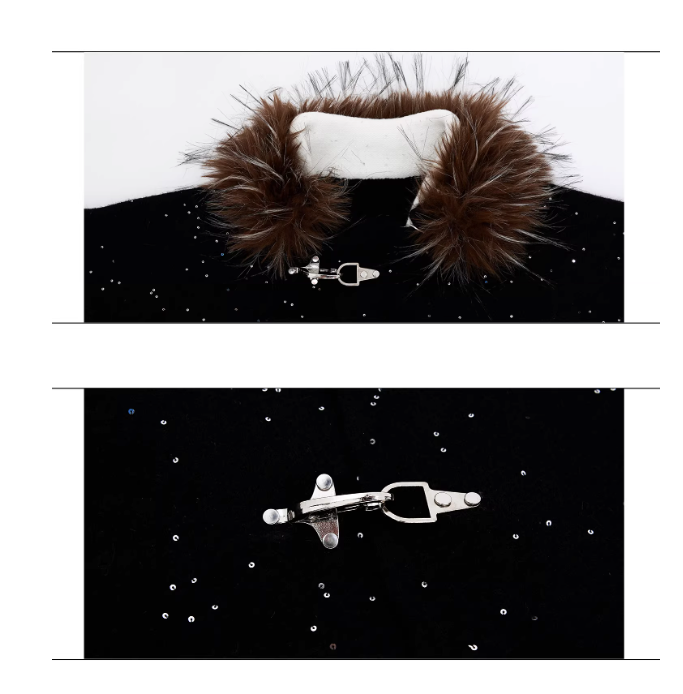 Fur Neckline Fireman Clasp Sweater