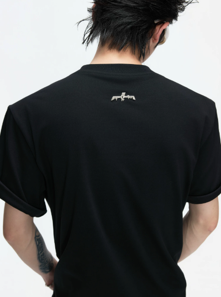 Riveted Pleated Boxy Fit T-Shirt