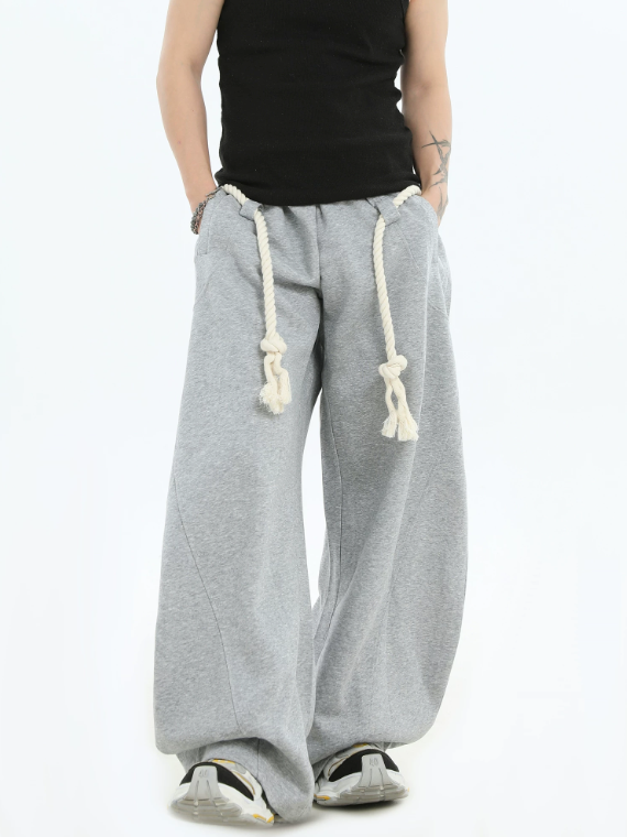 Chunky Rope Structured Barrel Sweatpants