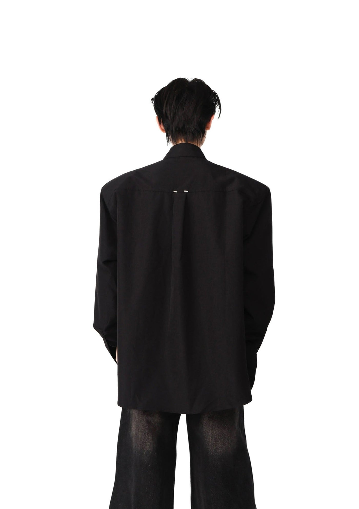 Metal Pleated Long Sleeve Shirt