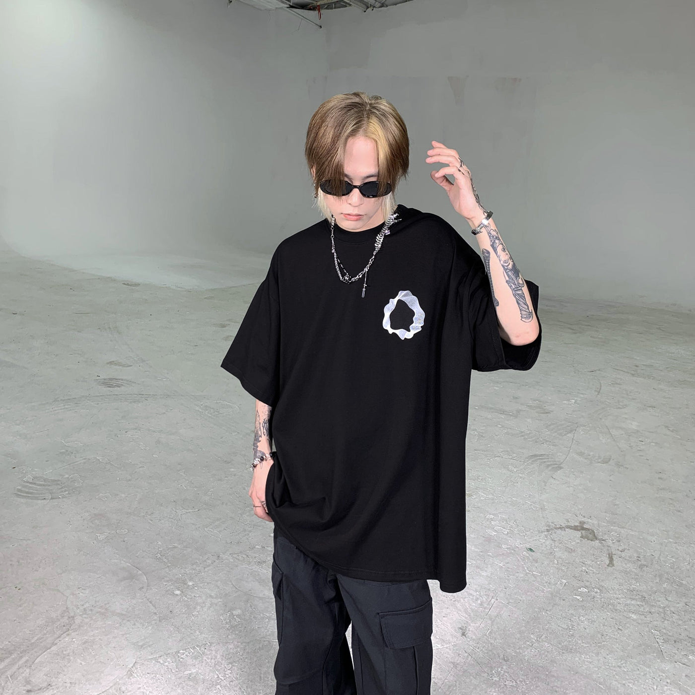 Futuristic Print Loose T-Shirt
