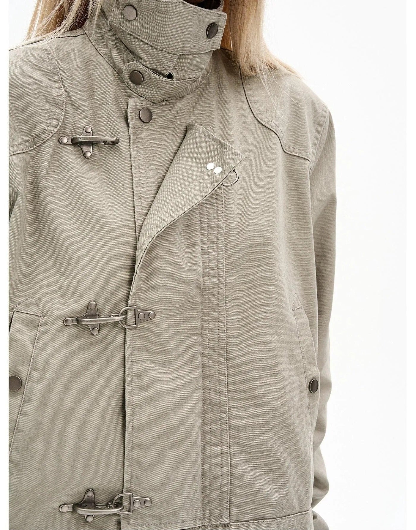 Structured Fireman Clasp Short Jacket