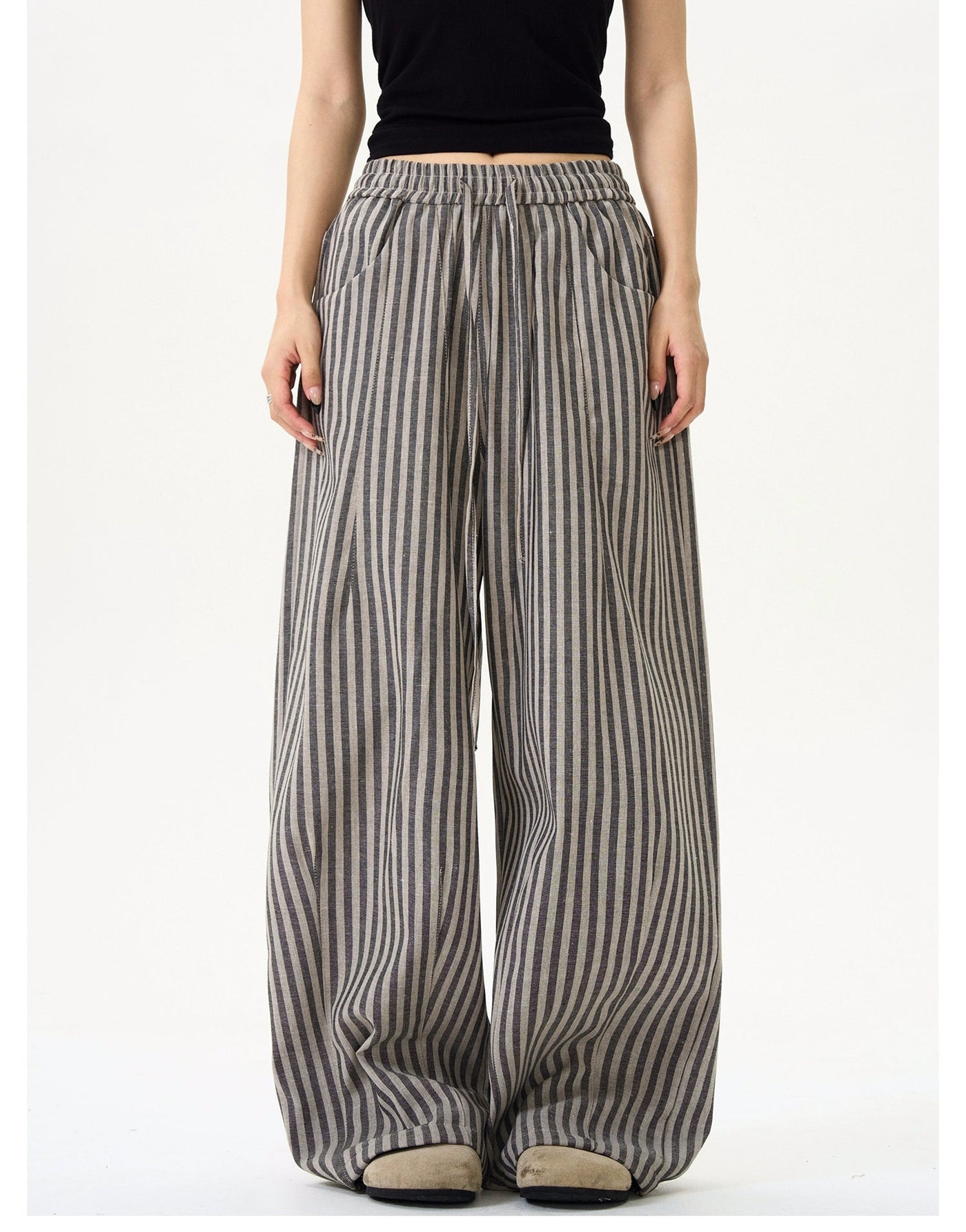 Drape Wide Vertical Striped Pants