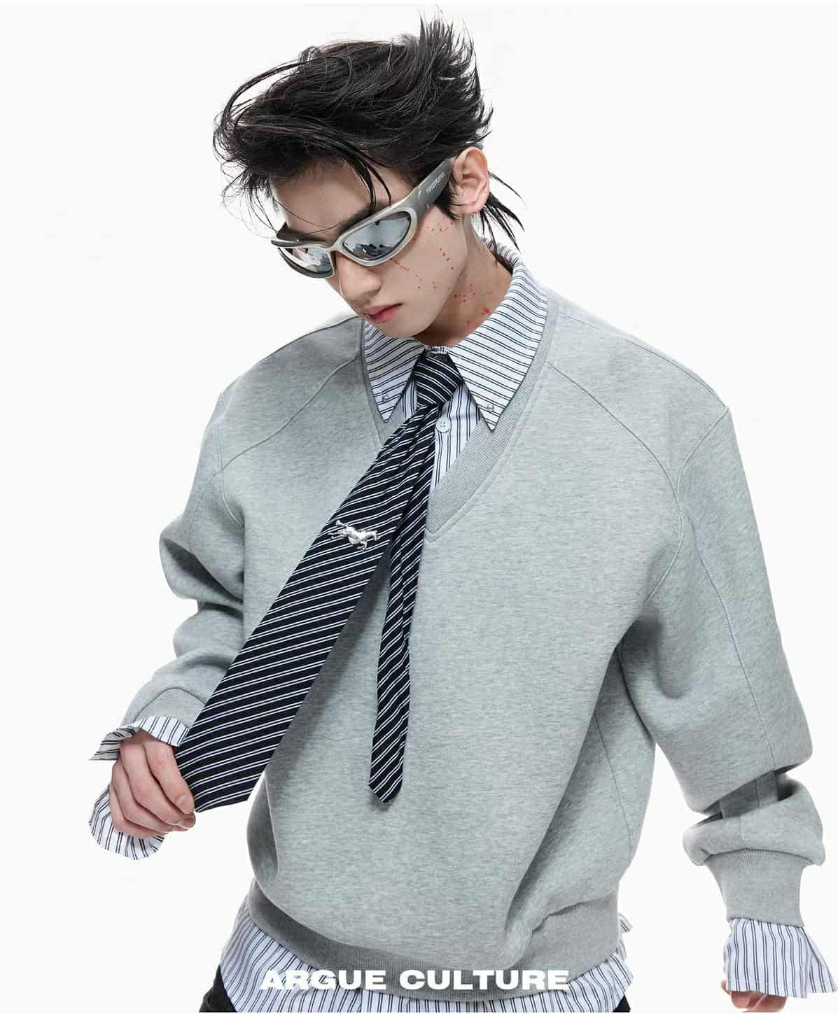 Striped Layered Boxy Crewneck