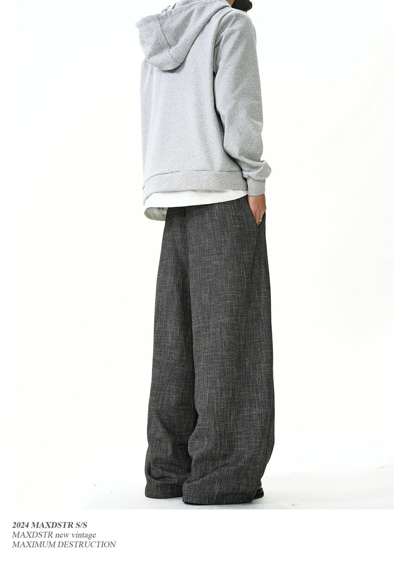Bamboo Textured Belt Strap Trousers