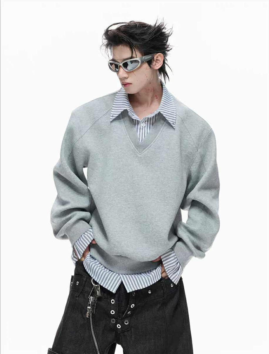 Striped Layered Boxy Crewneck