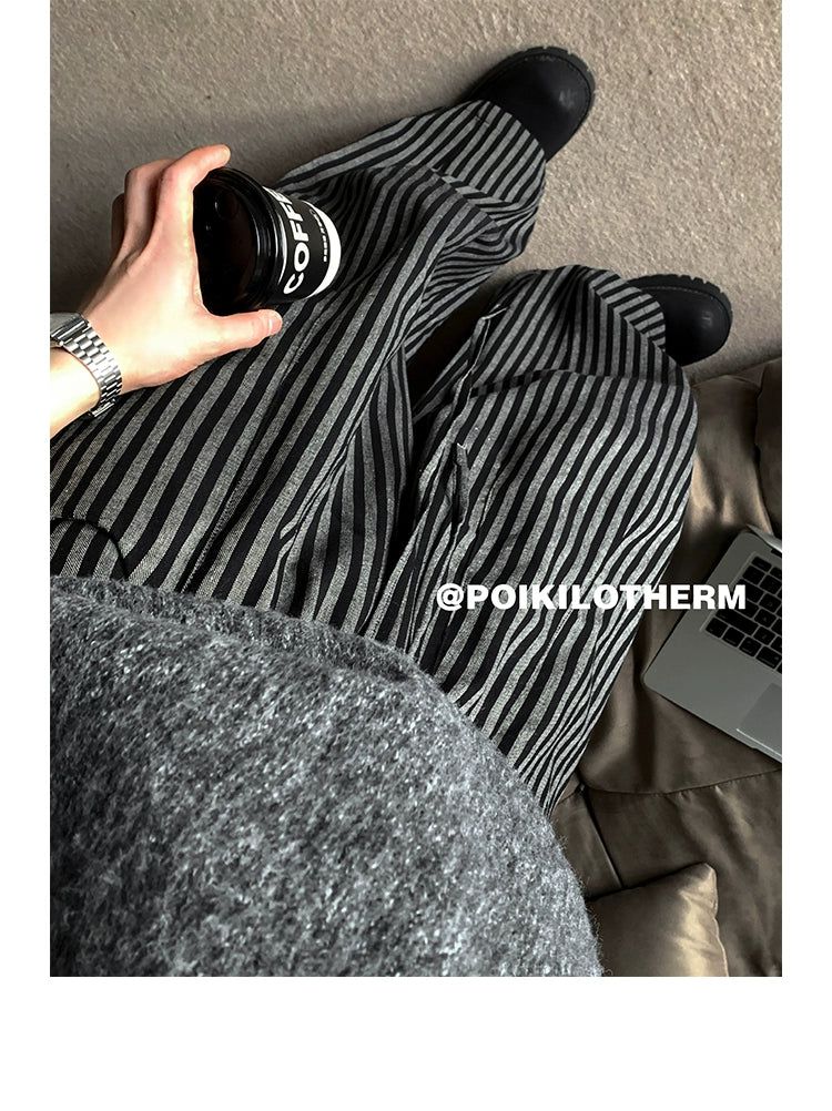 Drape Loose Striped Pants