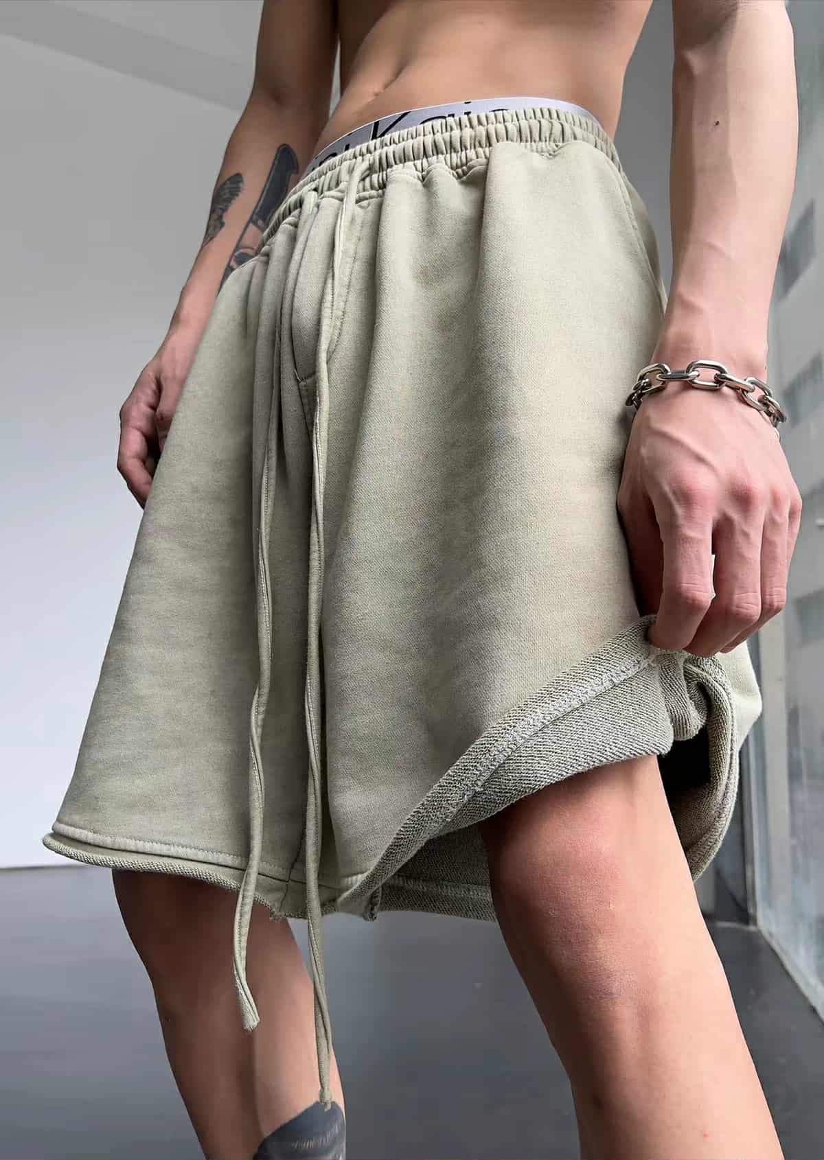 Drawstring Washed Comfy Shorts
