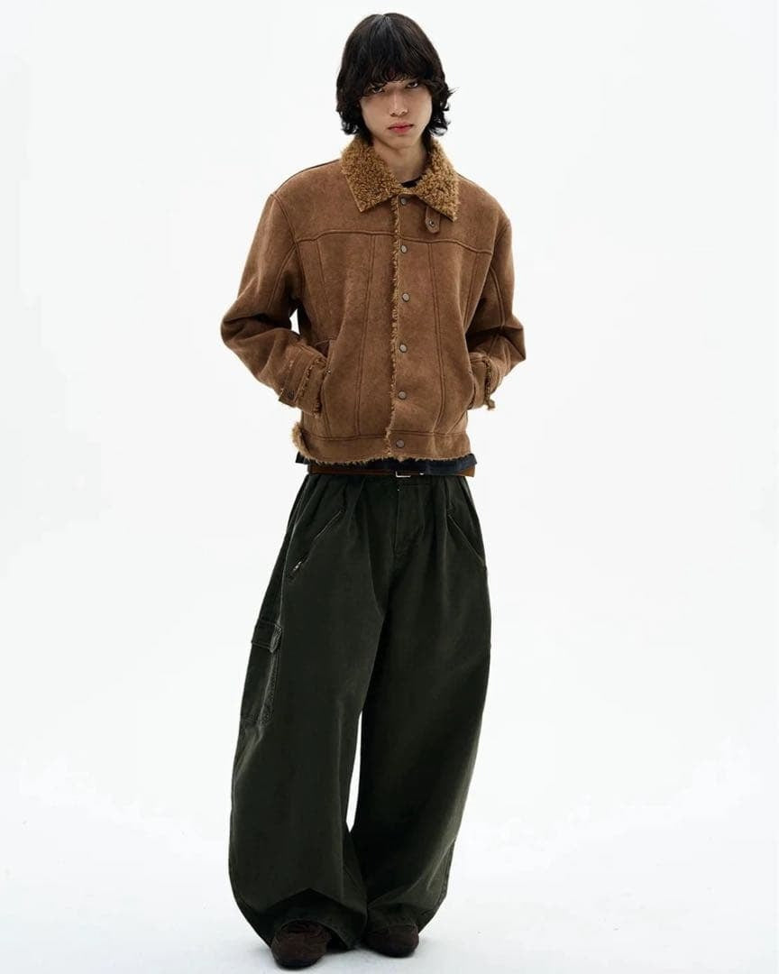 Sherpa Fleece Lined Micro Suede Jacket