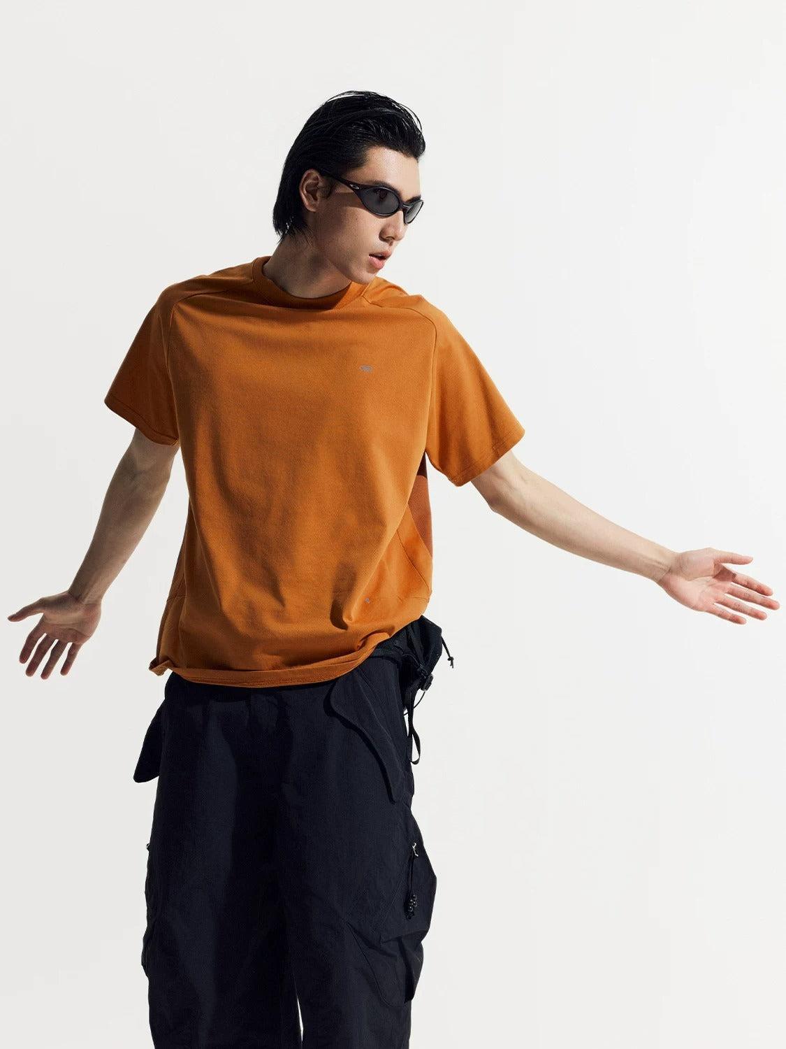 Contrast Spliced Panel Sports T-Shirt