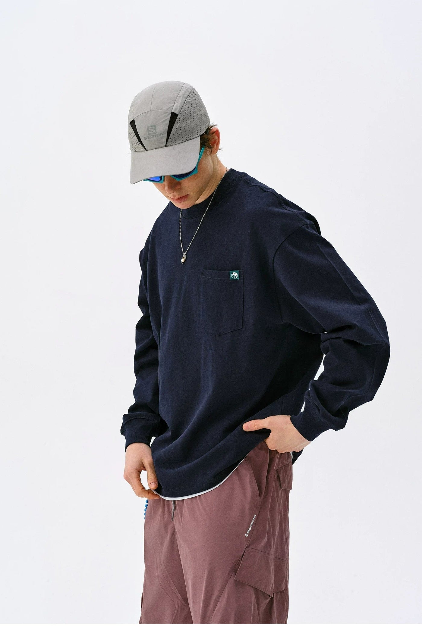 Chest Pocket Boxy Fit L/S T-Shirt