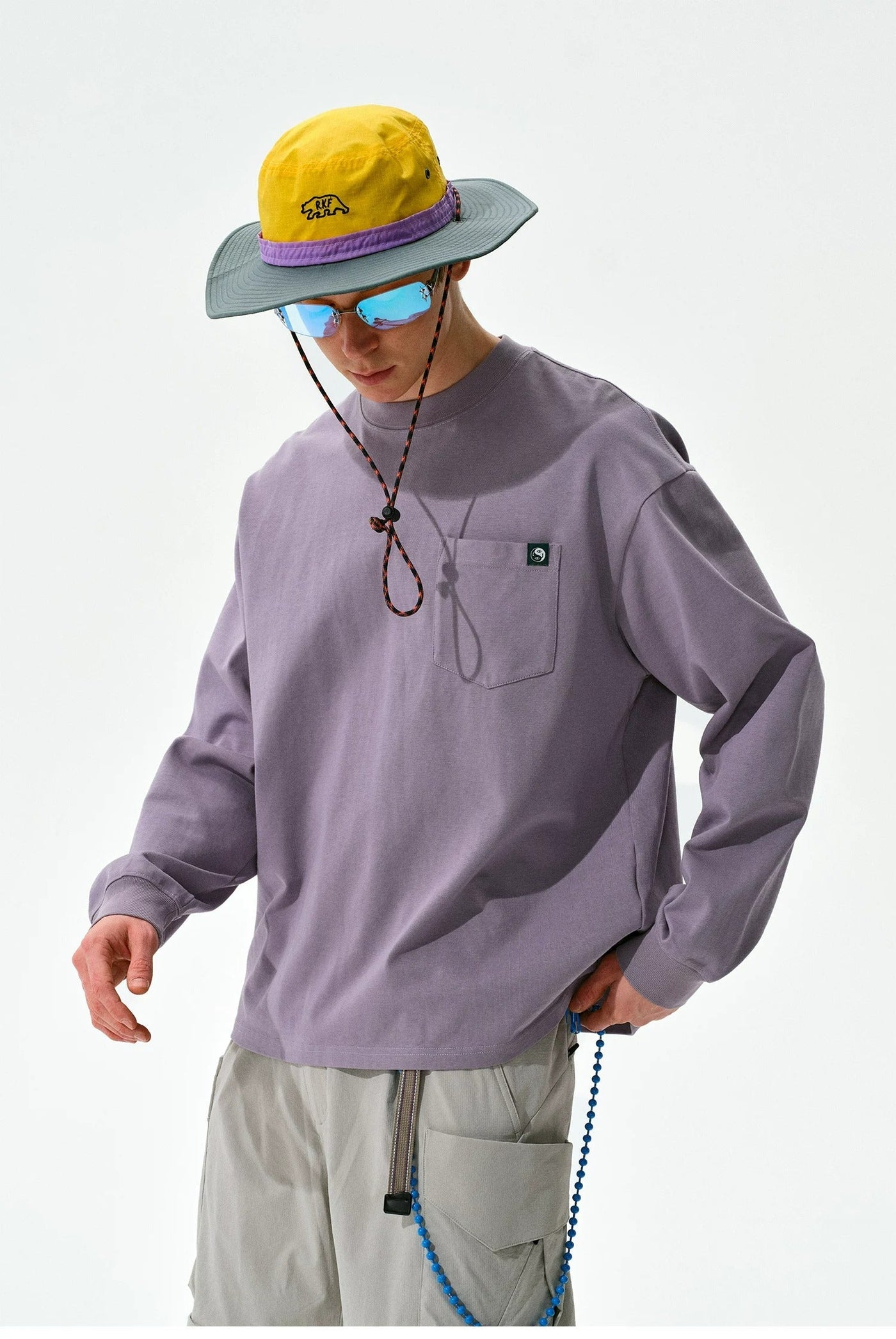 Chest Pocket Boxy Fit L/S T-Shirt