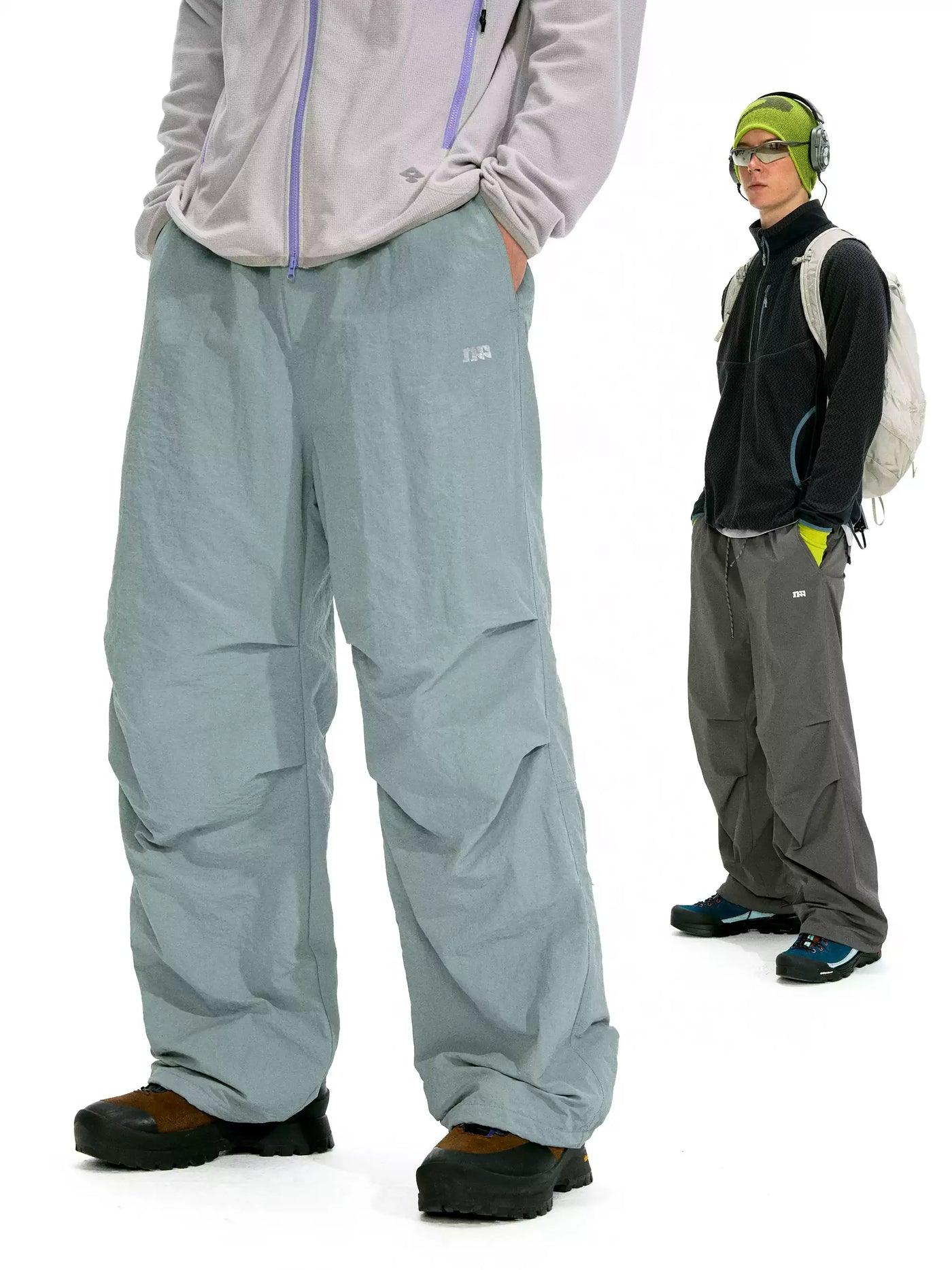 Slanted Pocket Side Pleated Pants