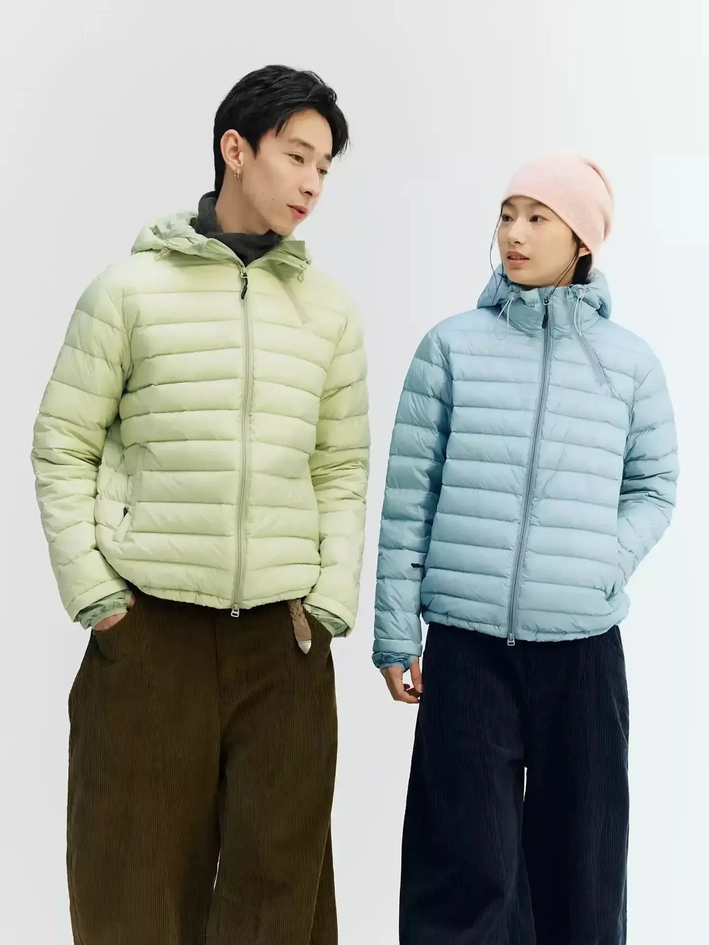 Side-Zip Quilted Hooded Down Jacket