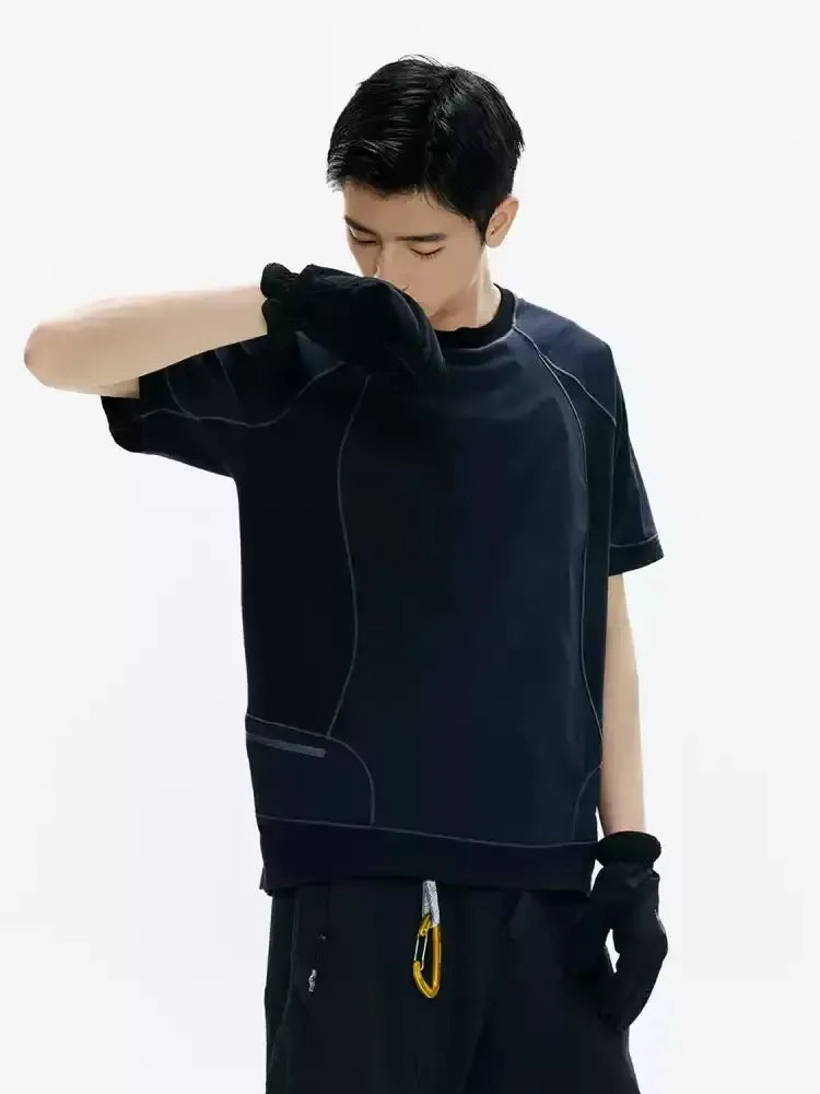 Spliced Panel Sports T-Shirt
