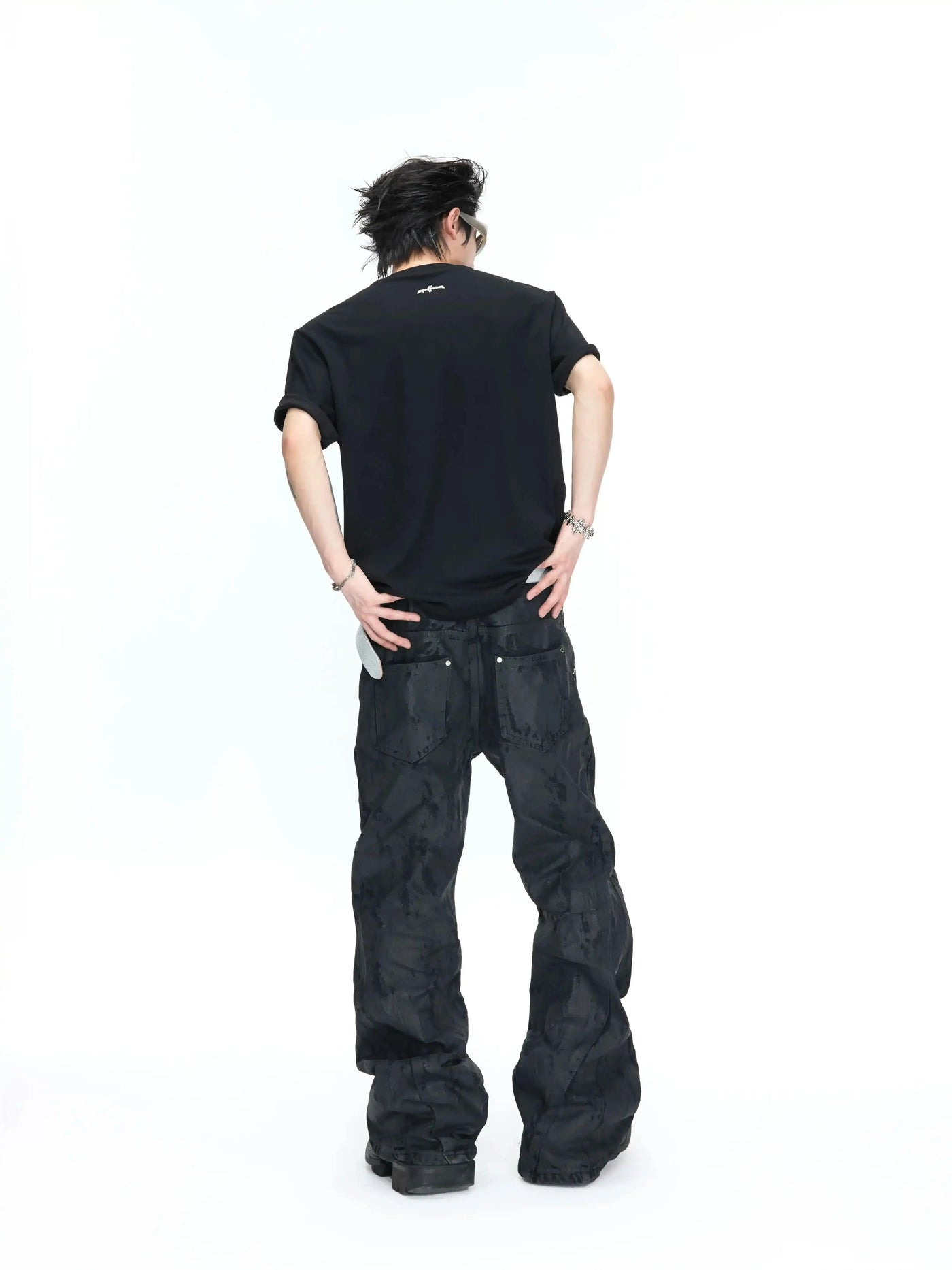 Riveted Pleated Boxy Fit T-Shirt