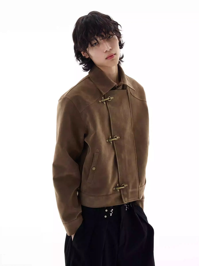 Micro Suede Fireman Clasp Jacket