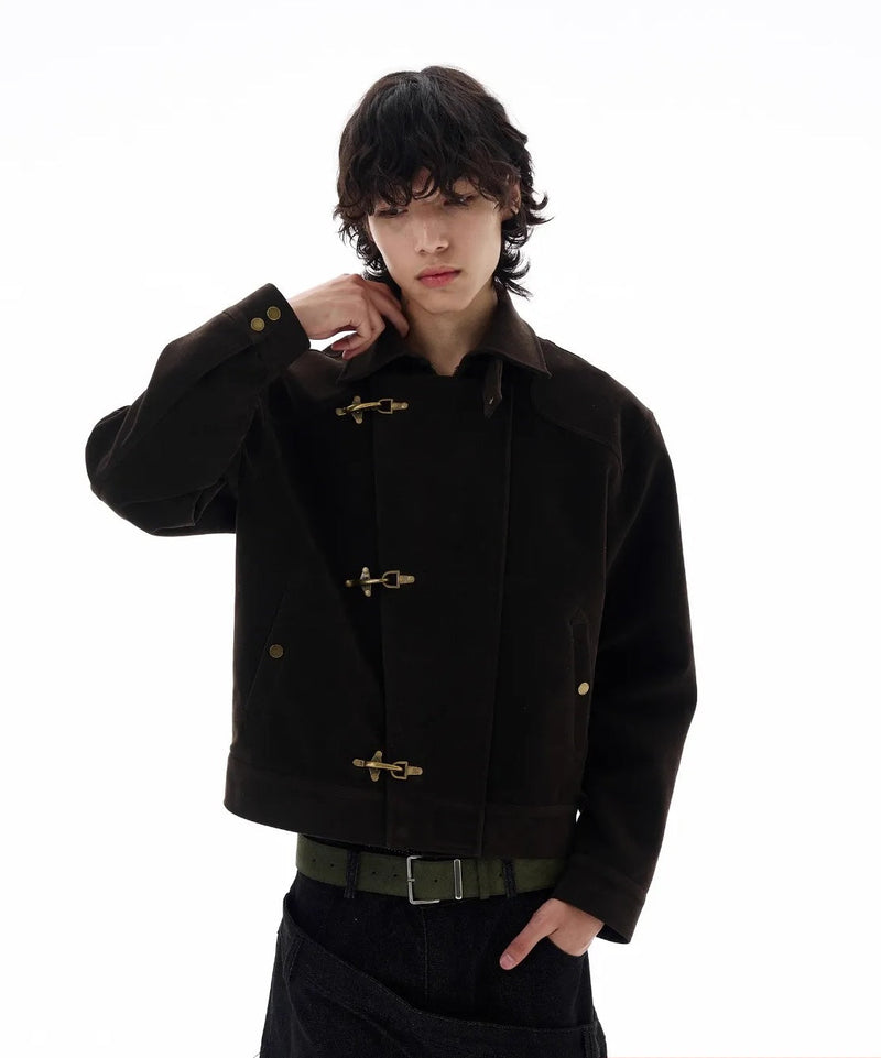 Micro Suede Fireman Clasp Jacket