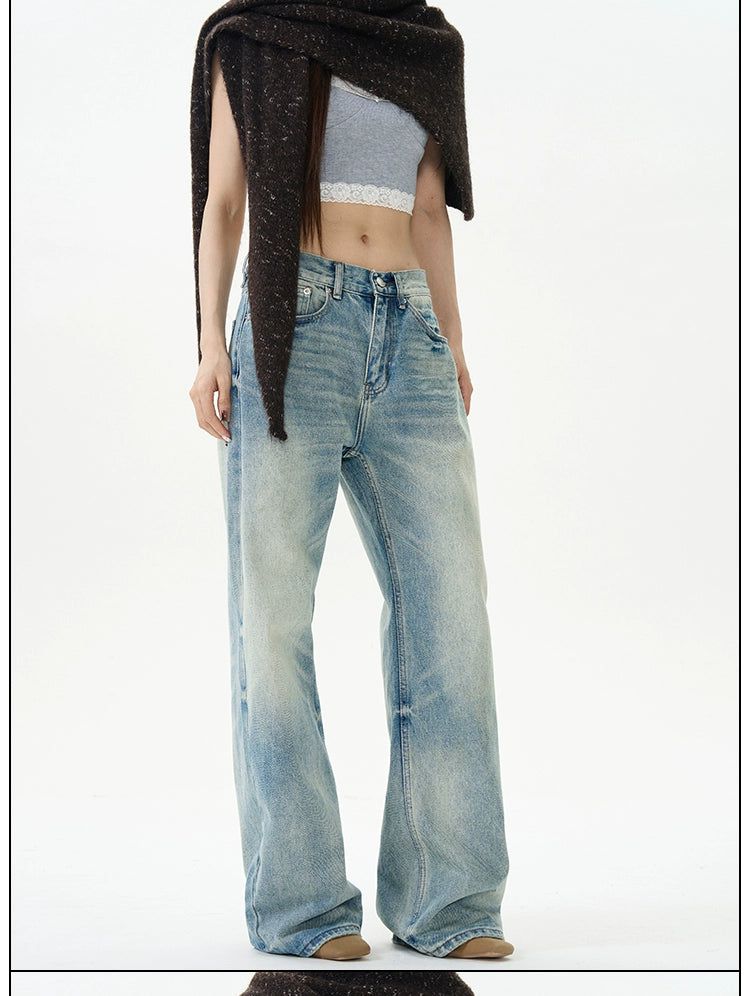 Light Wash Whiskered Detail Jeans