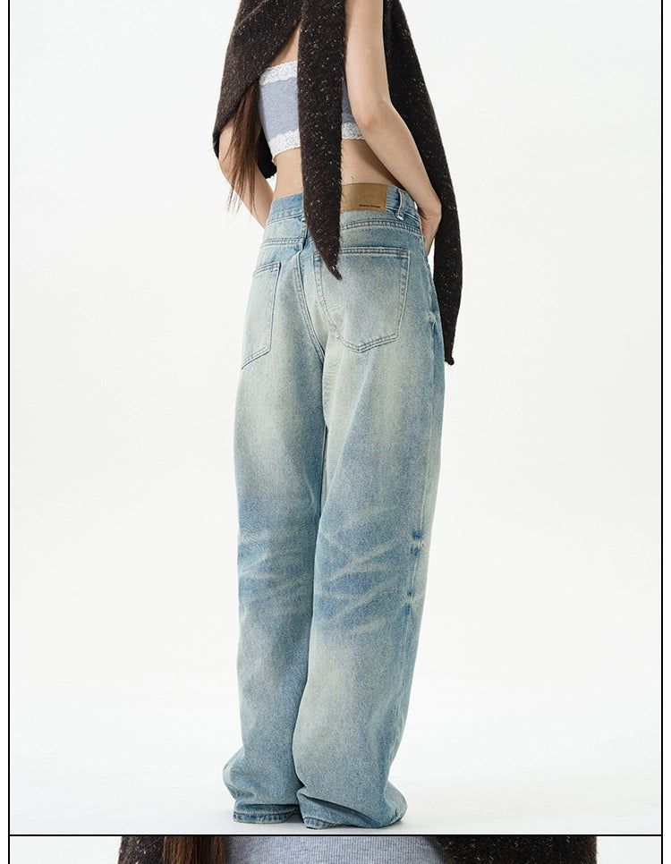 Light Wash Whiskered Detail Jeans