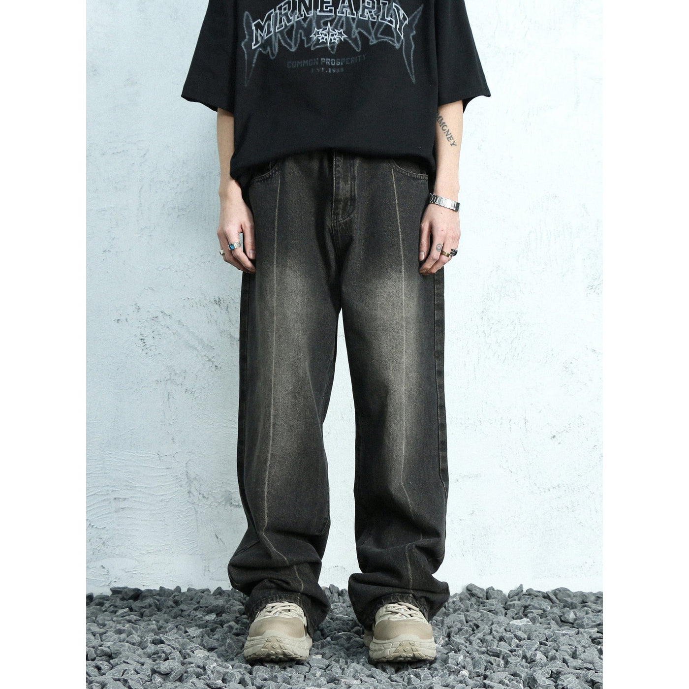 Bleach Lined Flared Jeans
